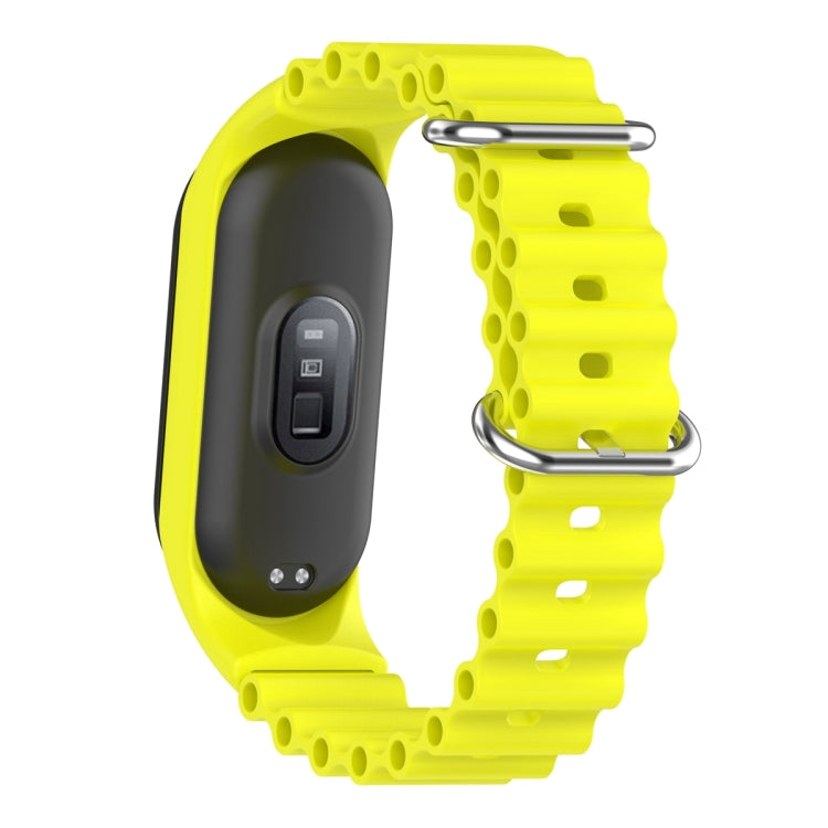 For Xiaomi Mi Band 7 / 6 / 5 / 4 / 3 Solid Color Marine Silicone Breathable Watch Band(Bright Yellow) - Smart Wear by PMC Jewellery | Online Shopping South Africa | PMC Jewellery