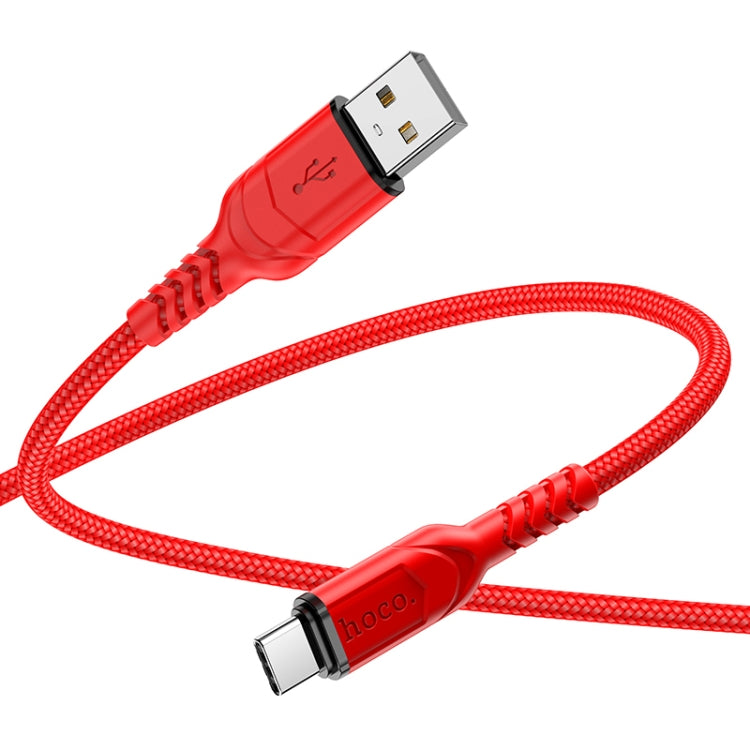 hoco X59 Victory 3A USB to USB-C / Type-C Charging Data Dable, Length:2m(Red) - USB-C & Type-C Cable by hoco | Online Shopping South Africa | PMC Jewellery