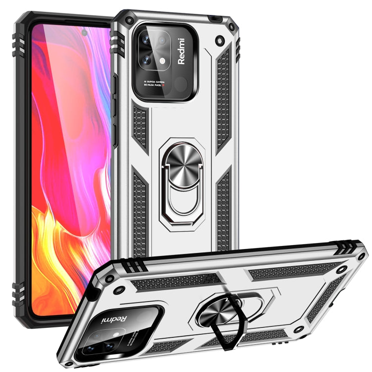 For Xiaomi Redmi 12C / 11A Shockproof TPU + PC Phone Case with Holder(Silver) - free shipping - PMC TechLife - Order now!