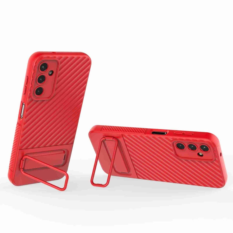 For Samsung Galaxy A14 5G Wavy Texture TPU Phone Case with Lens Film(Red) - free shipping - PMC TechLife - Order now!