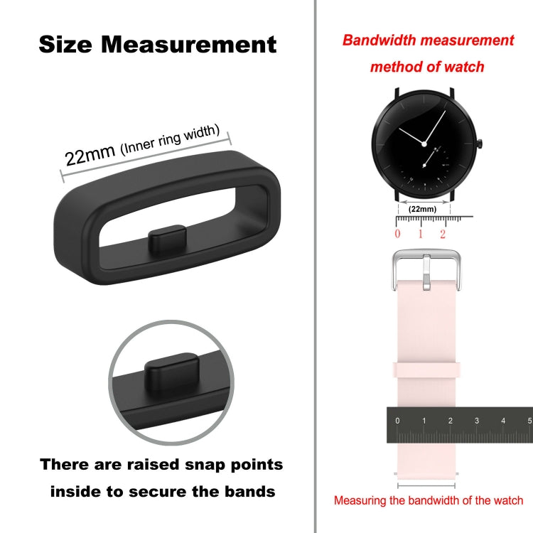 22mm 10pcs Universal Watch Band Fixed Silicone Ring Safety Buckle(White) -  by PMC TechLife | Online Shopping South Africa | PMC TechLife