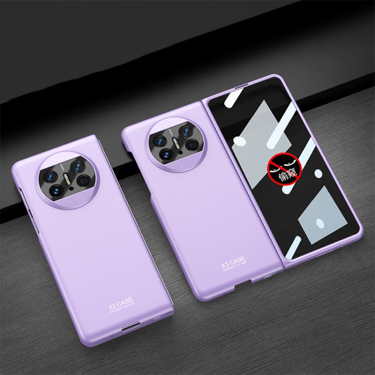 For Huawei Mate X3 GKK Peep-proof Integrated Ultra-thin Full Coverage Phone Flip Case(Purple) - Huawei Cases by GKK | Online Shopping South Africa | PMC Jewellery