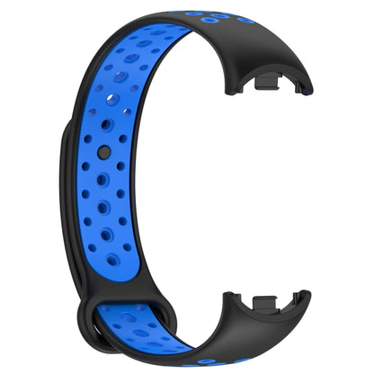 For Xiaomi Mi Band 8 Sports Two Color Silicone Watch Band(Black Blue) -  by PMC Jewellery | Online Shopping South Africa | PMC Jewellery