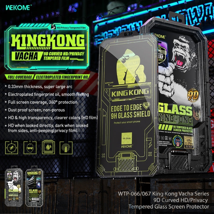 For iPhone 14 Pro Max WK WTP-066 King Kong Vacha 9D Curved HD Tempered Glass Film(Black) - iPhone 14 Pro Max Cases by WK | Online Shopping South Africa | PMC Jewellery