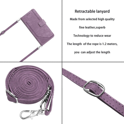 For OnePlus Nord CE 3/Nord CE 3 Lite/Nord N30 Skin Feel Stripe Pattern Leather Phone Case with Lanyard(Purple) - OnePlus Cases by PMC Jewellery | Online Shopping South Africa | PMC Jewellery