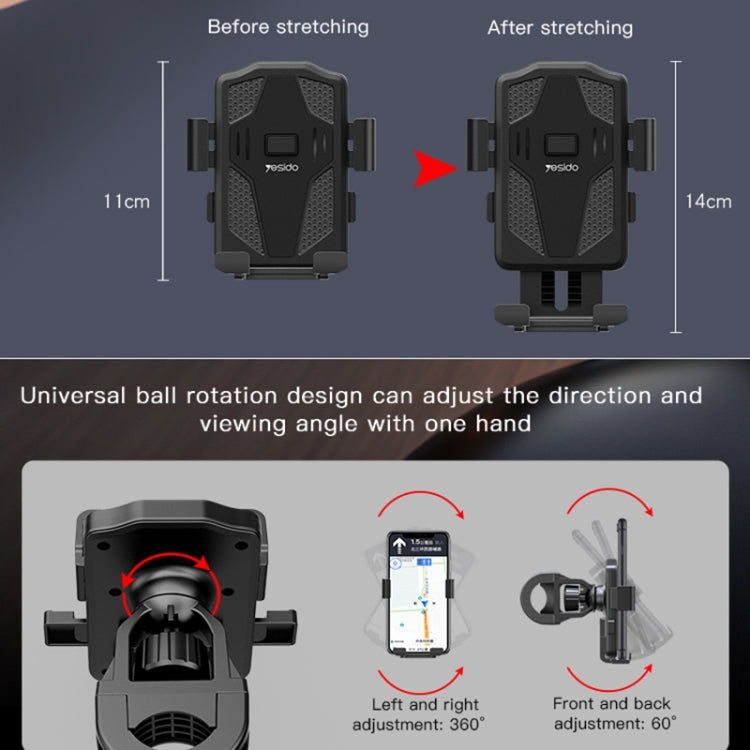 Yesido C94 Bicycle / Motorcycle Elastic Clip Phone Navigation Bracket(Black) - Holder by Yesido | Online Shopping South Africa | PMC TechLife