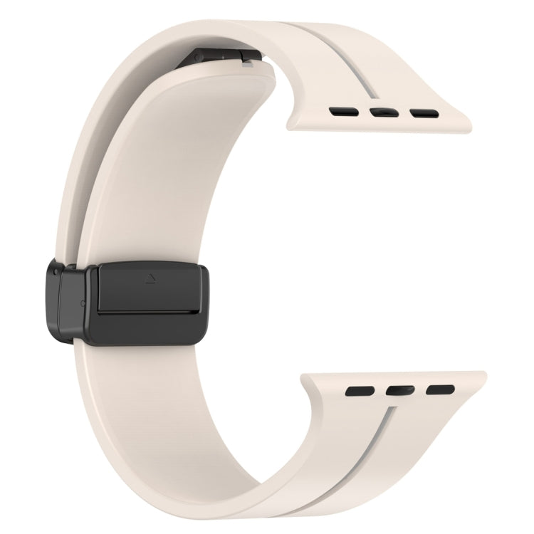 Two Color Folding Buckle Silicone Watch Band For Apple Watch 4 40mm(Starlight+Grey) -  by PMC TechLife | Online Shopping South Africa | PMC TechLife