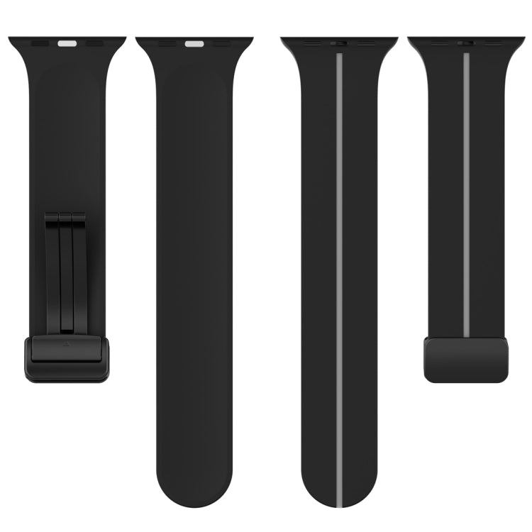 Two Color Folding Buckle Silicone Watch Band For Apple Watch 4 44mm(Black+Grey) -  by PMC TechLife | Online Shopping South Africa | PMC TechLife
