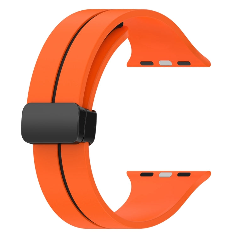 Two Color Folding Buckle Silicone Watch Band For Apple Watch 42mm(Orange+Black) -  by PMC TechLife | Online Shopping South Africa | PMC TechLife