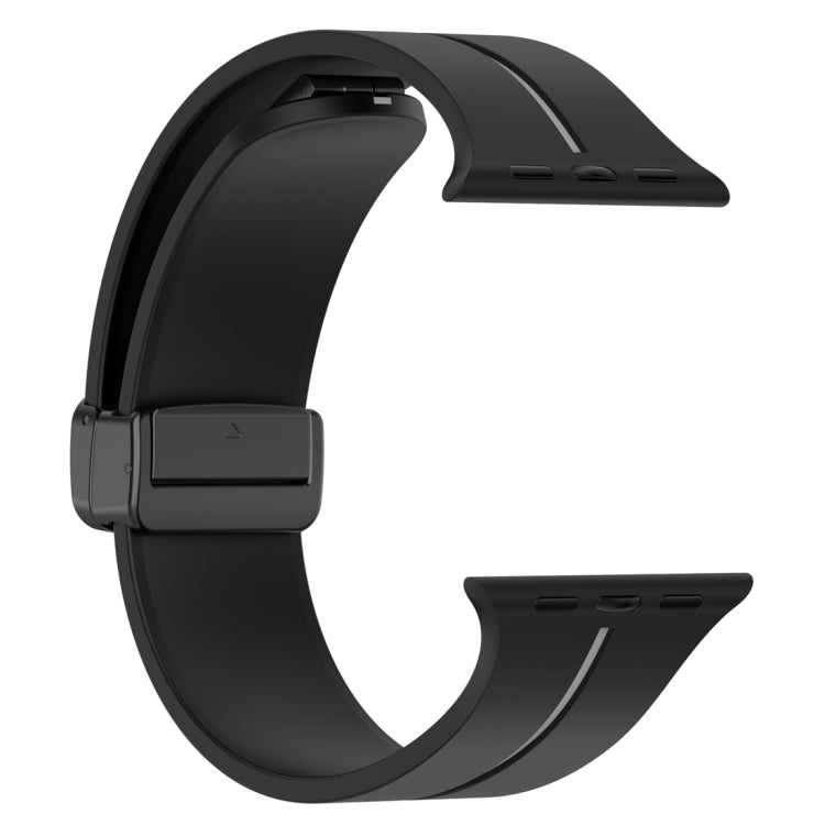 Two Color Folding Buckle Silicone Watch Band For Apple Watch 42mm(Black+Grey) -  by PMC TechLife | Online Shopping South Africa | PMC TechLife