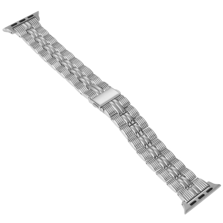 3-Beads Stripe Metal Watch Band For Apple Watch 5 44mm(Silver) -  by PMC Jewellery | Online Shopping South Africa | PMC Jewellery