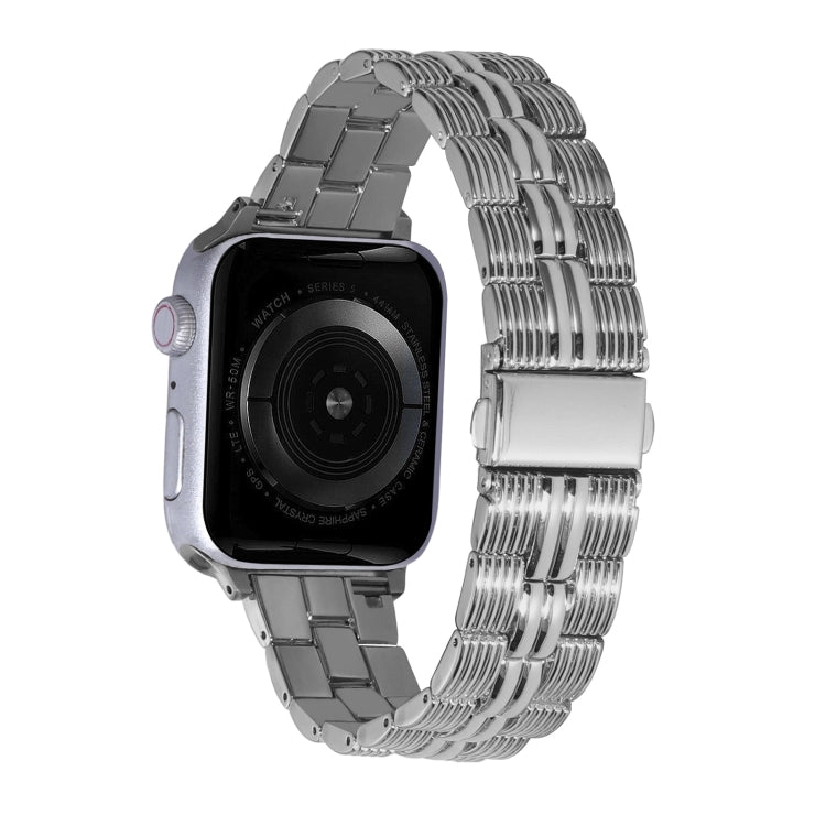 3-Beads Stripe Metal Watch Band For Apple Watch 3 38mm(Silver) -  by PMC TechLife | Online Shopping South Africa | PMC TechLife