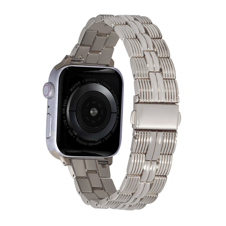 3-Beads Stripe Metal Watch Band For Apple Watch 3 42mm(Starlight) -  by PMC TechLife | Online Shopping South Africa | PMC TechLife