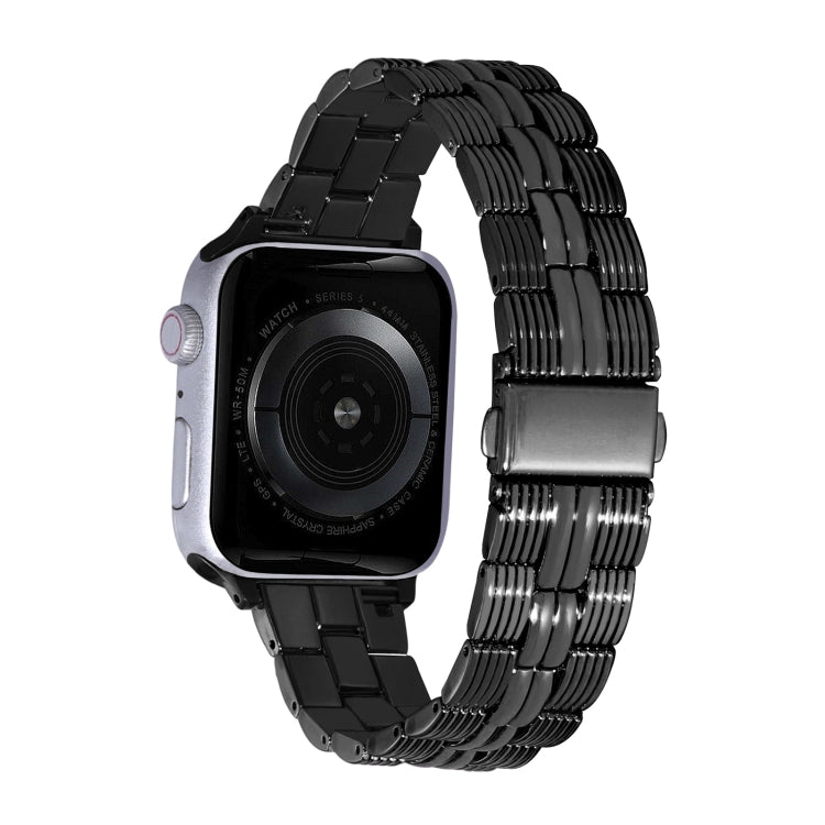 3-Beads Stripe Metal Watch Band For Apple Watch 2 38mm(Black) -  by PMC TechLife | Online Shopping South Africa | PMC TechLife