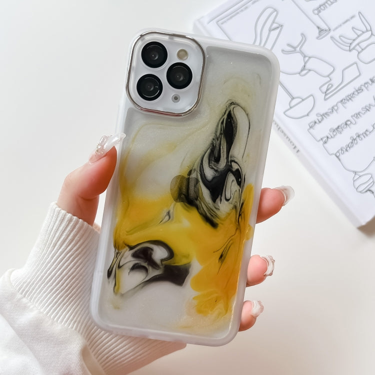 For iPhone 11 Pro Oil Painting Electroplating TPU Phone Case(White) - iPhone 11 Pro Cases by PMC TechLife | Online Shopping South Africa | PMC TechLife