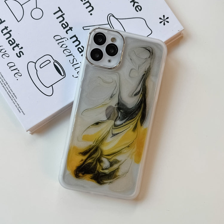 For iPhone 11 Pro Max Oil Painting Electroplating TPU Phone Case(White) - iPhone 11 Pro Max Cases by PMC TechLife | Online Shopping South Africa | PMC TechLife