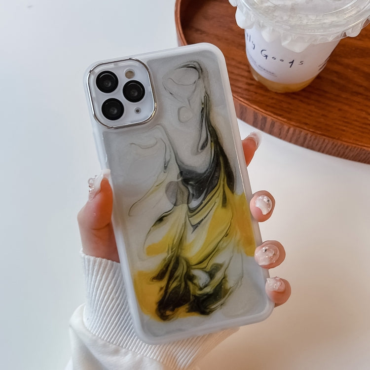 For iPhone 11 Pro Max Oil Painting Electroplating TPU Phone Case(White) - iPhone 11 Pro Max Cases by PMC TechLife | Online Shopping South Africa | PMC TechLife