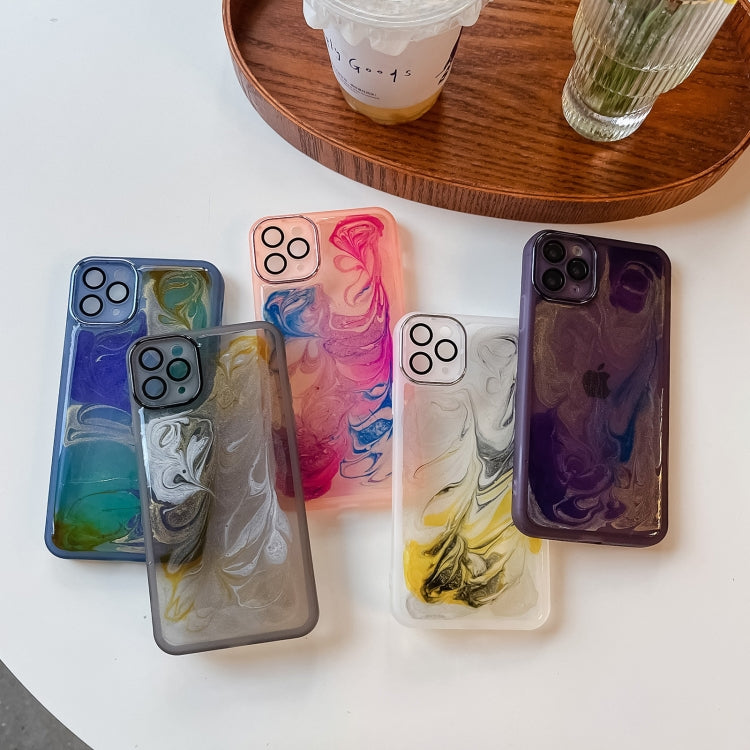 For iPhone 11 Pro Max Oil Painting Electroplating TPU Phone Case(White) - iPhone 11 Pro Max Cases by PMC TechLife | Online Shopping South Africa | PMC TechLife