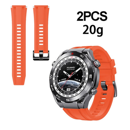 2pcs Regular Style For Huawei Watch Ultimate Silicone Replacement Watch Band(Orange) -  by PMC Jewellery | Online Shopping South Africa | PMC Jewellery