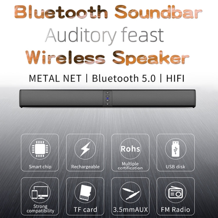 BS-36 20W Multi-Function 3D Stereo Surround Bluetooth Speaker Subwoofer Soundbar(Black) - Desktop Speaker by PMC TechLife | Online Shopping South Africa | PMC TechLife