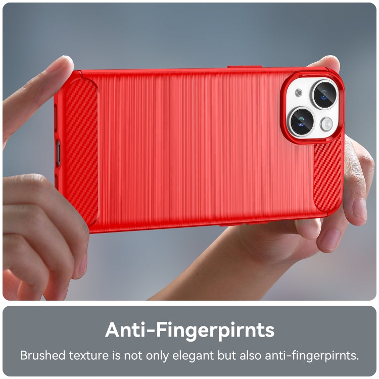 For iPhone 15 Brushed Texture Carbon Fiber TPU Phone Case(Red) - free shipping - PMC TechLife - Order now!