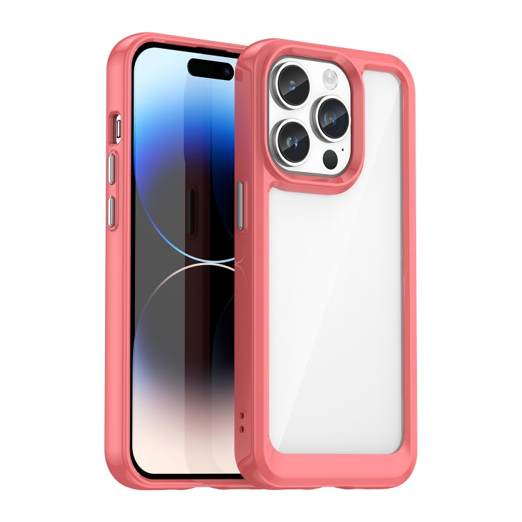 For iPhone 15 Pro Colorful Series Acrylic + TPU Phone Case(Red) - iPhone 15 Pro Cases by PMC TechLife | Online Shopping South Africa | PMC TechLife