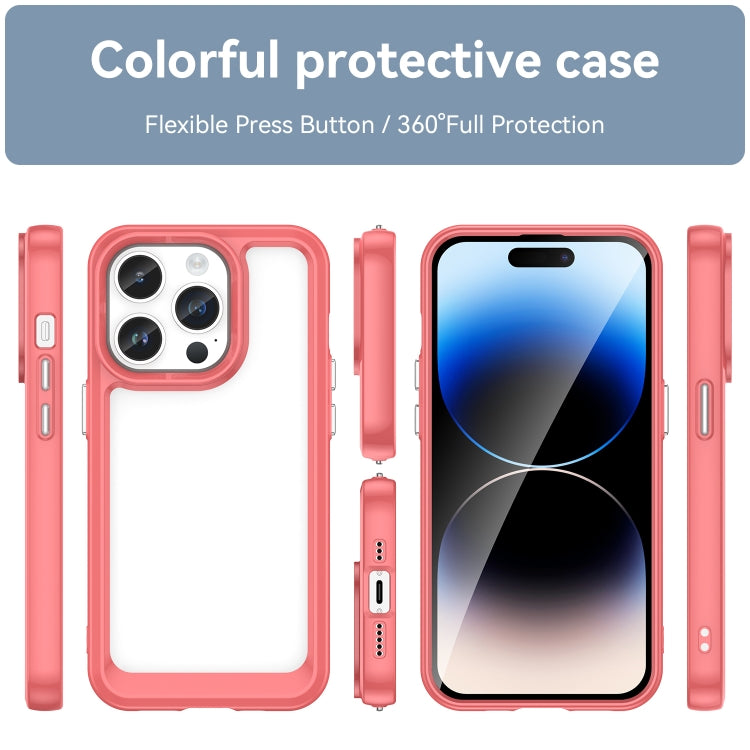 For iPhone 15 Pro Colorful Series Acrylic + TPU Phone Case(Red) - iPhone 15 Pro Cases by PMC TechLife | Online Shopping South Africa | PMC TechLife