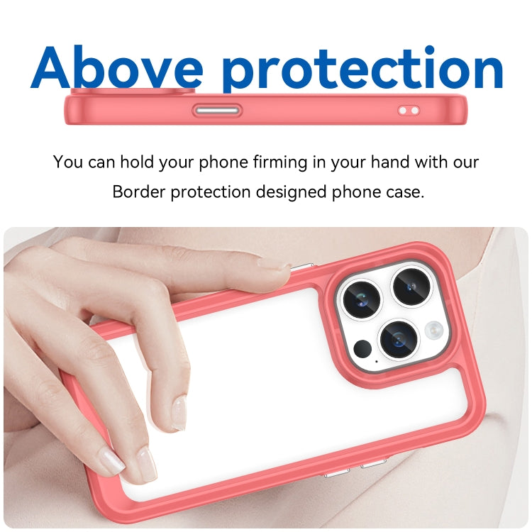 For iPhone 15 Pro Colorful Series Acrylic + TPU Phone Case(Red) - iPhone 15 Pro Cases by PMC TechLife | Online Shopping South Africa | PMC TechLife