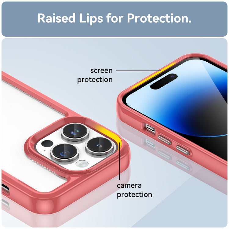 For iPhone 15 Pro Colorful Series Acrylic + TPU Phone Case(Red) - iPhone 15 Pro Cases by PMC TechLife | Online Shopping South Africa | PMC TechLife