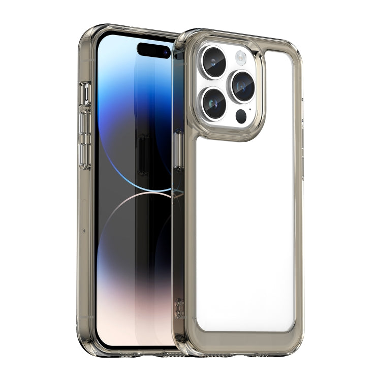 For iPhone 15 Pro Colorful Series Acrylic + TPU Phone Case(Transparent Grey) - iPhone 15 Pro Cases by PMC Jewellery | Online Shopping South Africa | PMC Jewellery