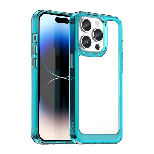 For iPhone 15 Pro Max Colorful Series Acrylic + TPU Phone Case(Transparent Blue) - iPhone 15 Pro Max Cases by PMC Jewellery | Online Shopping South Africa | PMC Jewellery