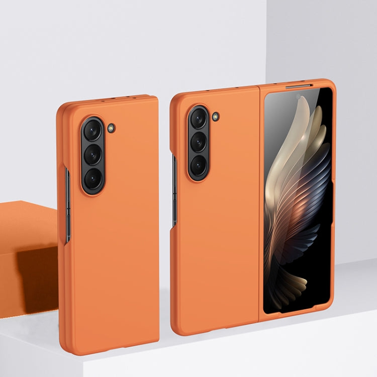 For Samsung Galaxy Z Fold5 Fuel Injection PC Skin Feel Phone Case(Flaming Orange) - free shipping - PMC TechLife - Order now!