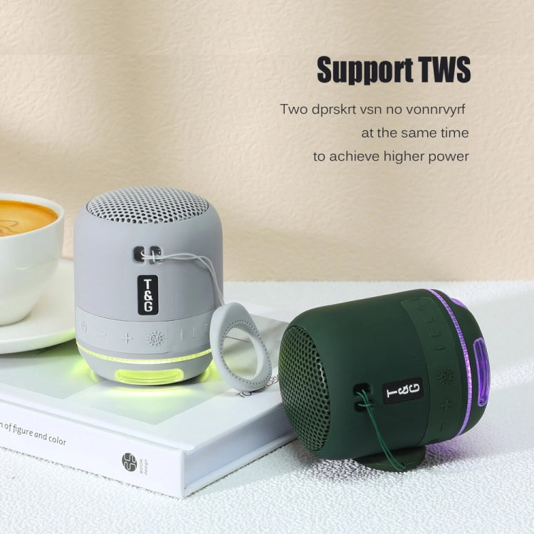 T&G TG294 TWS LED Mini Portable Wireless Stereo Sound Outdoor Speaker(Dark Green) - Mini Speaker by T&G | Online Shopping South Africa | PMC Jewellery