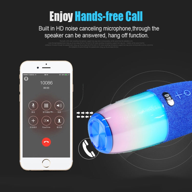 T&G TG644 5W High Power RGB Light Portable Bluetooth Speaker(Blue) - Waterproof Speaker by T&G | Online Shopping South Africa | PMC TechLife | Buy Now Pay Later Mobicred