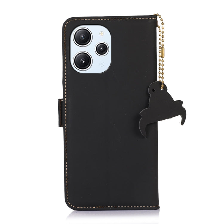 For Xiaomi Redmi 12 Genuine Leather Magnetic RFID Leather Phone Case(Black) - free shipping - PMC TechLife - Order now!