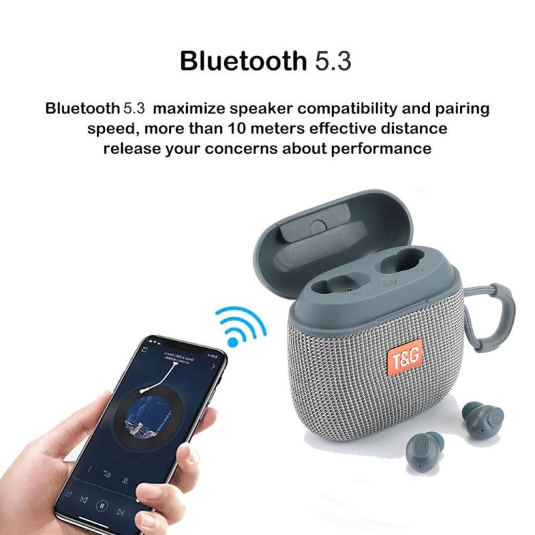 T&G TG809 2 in 1 Portable Outdoor Wireless Speaker & Mini TWS Bluetooth Earbuds(Gery) - Mini Speaker by T&G | Online Shopping South Africa | PMC Jewellery | Buy Now Pay Later Mobicred