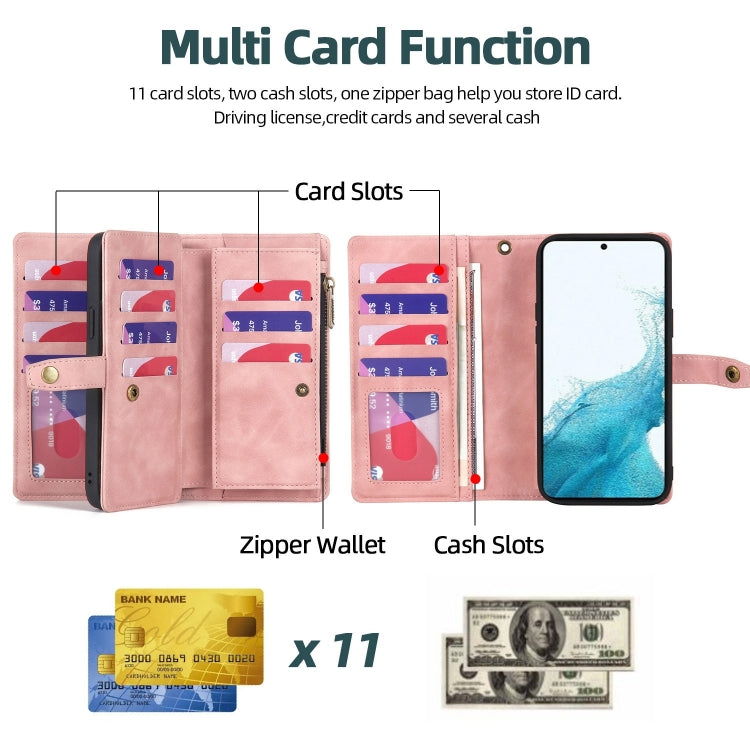For Samsung Galaxy S20 FE Zipper Wallet Magnetic Detachable Leather Phone Case(Pink) - free shipping - PMC TechLife - Order now!