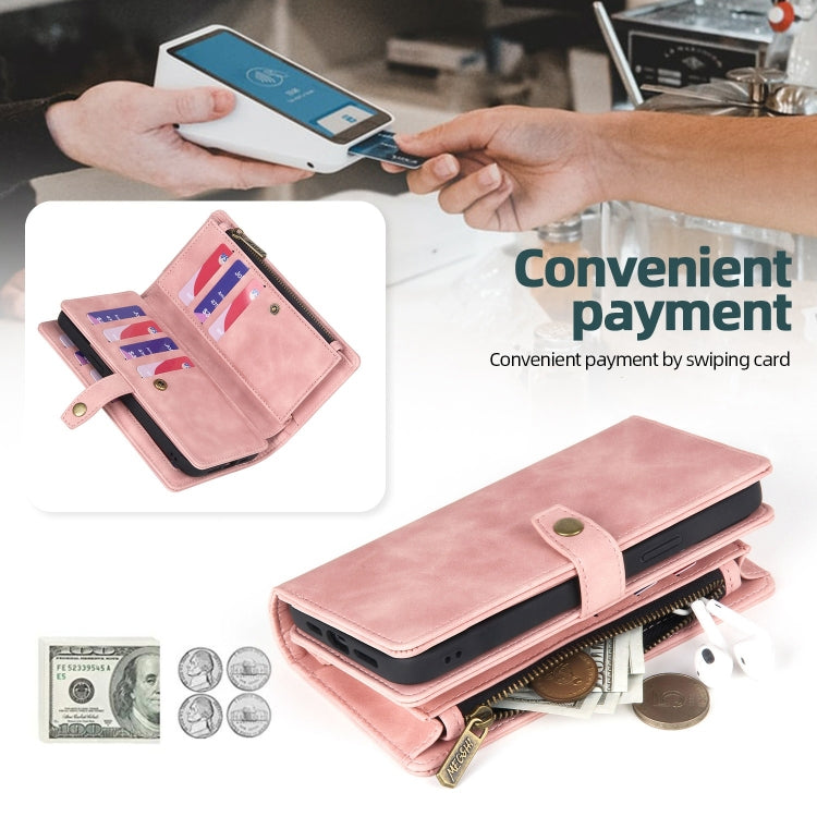 For Samsung Galaxy S20 FE Zipper Wallet Magnetic Detachable Leather Phone Case(Pink) - free shipping - PMC TechLife - Order now!