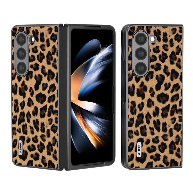 For Samsung Galaxy Z Fold5 ABEEL Black Edge Leopard Phone Case(Champagne Gold) - free shipping - PMC TechLife - Order now!