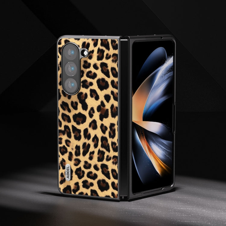 For Samsung Galaxy Z Fold5 ABEEL Black Edge Leopard Phone Case(Champagne Gold) - free shipping - PMC TechLife - Order now!