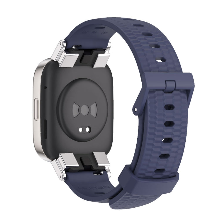 For Redmi Watch 3 Mijobs Honeycomb Texture TPU Watch Band(Midnight Blue Silver) - Watch Bands by MIJOBS | Online Shopping South Africa | PMC TechLife | Buy Now Pay Later Mobicred