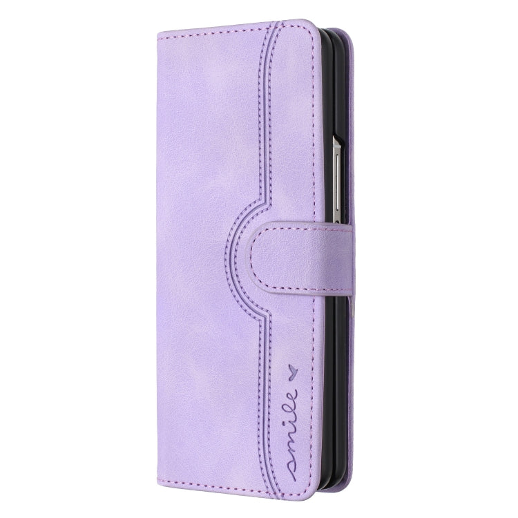For Samsung Galaxy Z Fold4 5G Heart Pattern Skin Feel Leather Phone Case(Purple) - free shipping - PMC TechLife - Order now!