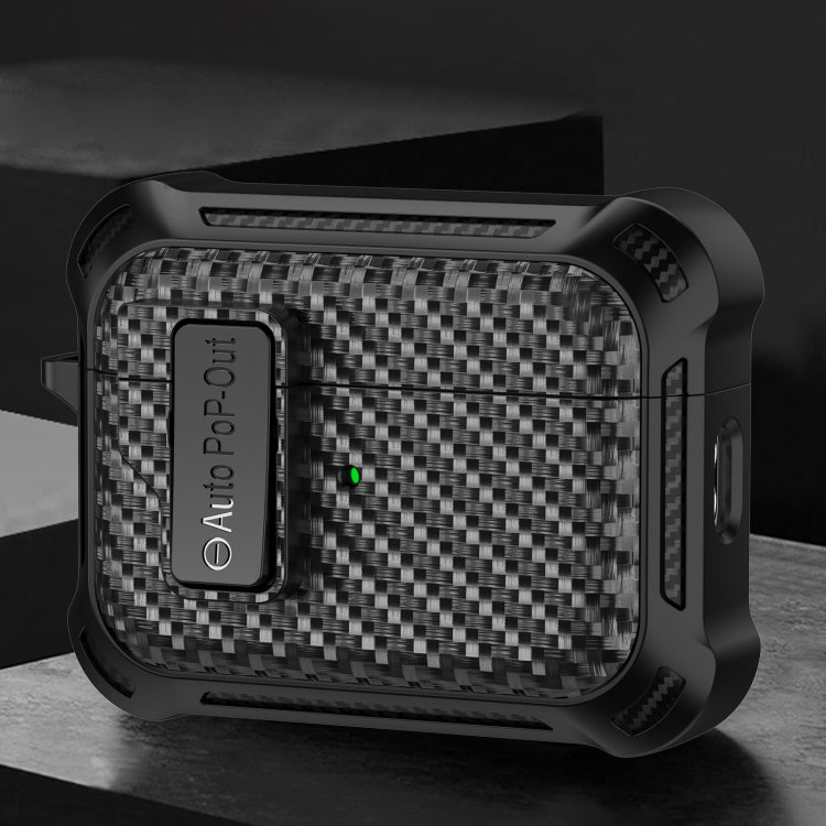 For AirPods Pro 2 Alpha Carbon Fiber Wireless Bluetooth Earphone Protective Case(Black) - free shipping - PMC TechLife - Order now!