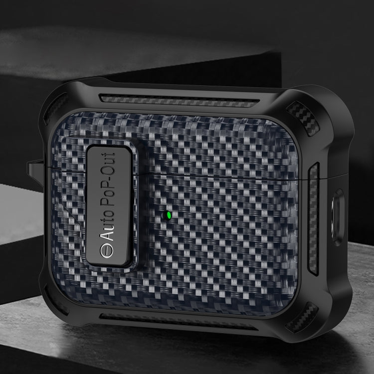 For AirPods Pro Alpha Carbon Fiber Wireless Bluetooth Earphone Protective Case(Royal Blue) - free shipping - PMC TechLife - Order now!