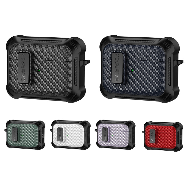 For AirPods Pro Alpha Carbon Fiber Wireless Bluetooth Earphone Protective Case(Royal Blue) - free shipping - PMC TechLife - Order now!