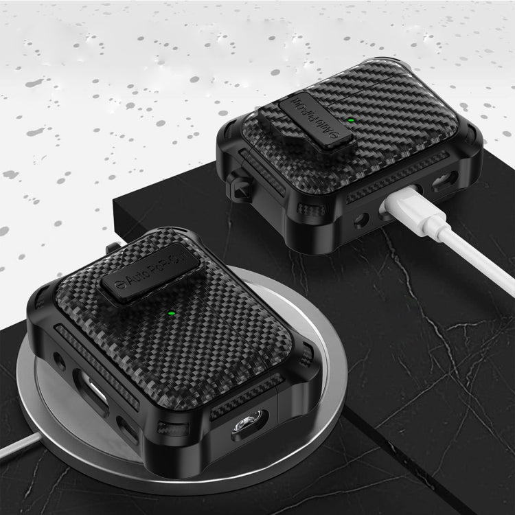 For AirPods Pro Alpha Carbon Fiber Wireless Bluetooth Earphone Protective Case(Royal Blue) - free shipping - PMC TechLife - Order now!