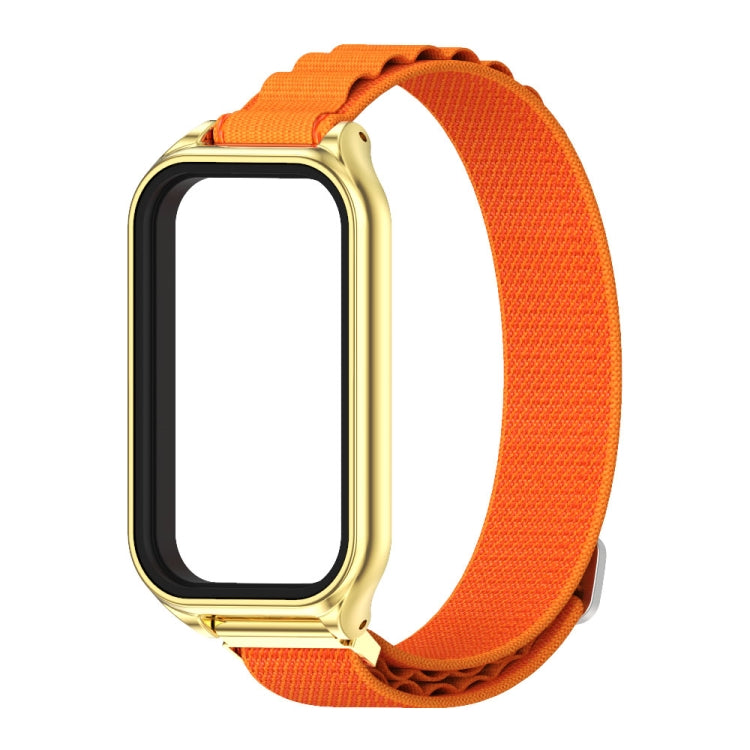 For Redmi Band 2 Mijobs Metal Shell Nylon Breathable Watch Band(Orange Gold) -  by MIJOBS | Online Shopping South Africa | PMC Jewellery