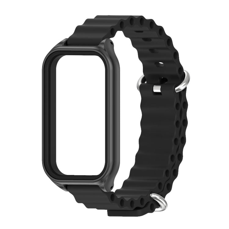 For Redmi Band 2 Mijobs Metal Shell Ocean Silicone Watch Band(Black) -  by MIJOBS | Online Shopping South Africa | PMC Jewellery