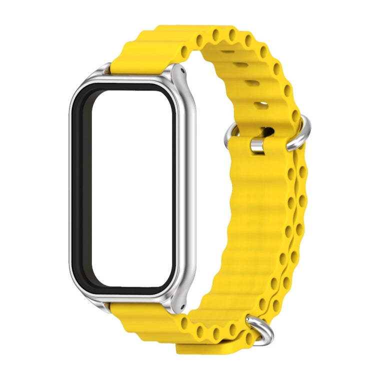 For Redmi Band 2 Mijobs Metal Shell Ocean Silicone Watch Band(Yellow Silver) -  by MIJOBS | Online Shopping South Africa | PMC Jewellery