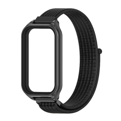 For Redmi Band 2 Mijobs Metal Shell Breathable Nylon Loop Watch Band(Black) -  by MIJOBS | Online Shopping South Africa | PMC Jewellery